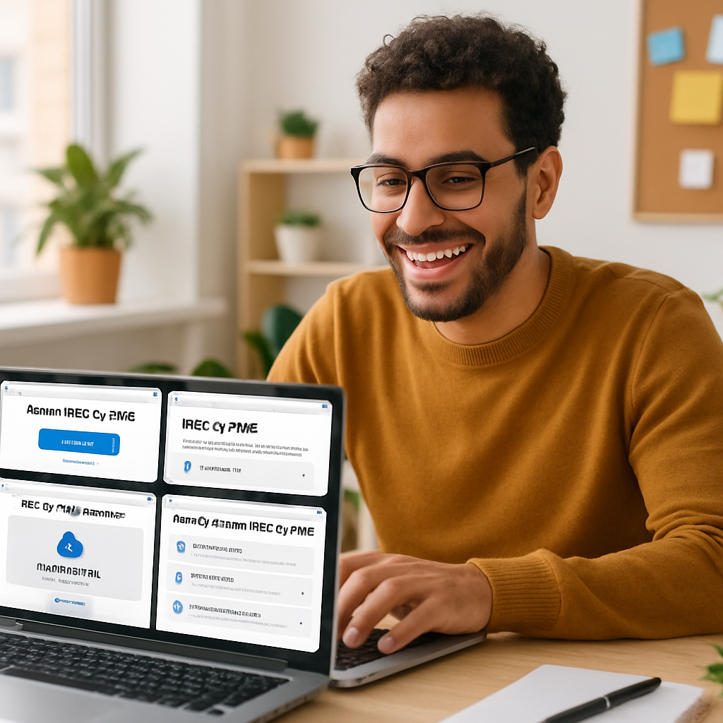 A cheerful person using a laptop with multiple windows open for image conversion, showing various methods of converting HEIC to PNG, bright and engaging workspace, photorealistic.